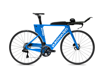 Blue frame white decal shimano wheels